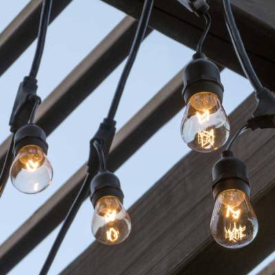 Vízálló dekor égősor, 15 db E27 LED lámpával - 14,6 m, melegfehér
