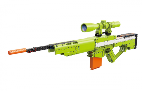 QMAN® 52006 | lego-technic-kompatibilis építőjáték | 678 db építőkocka | AWM mesterlövész puska – 8x-os nagyítású távcsővel, 2 tárral, 20db szivacs tölténnyel - Image 3