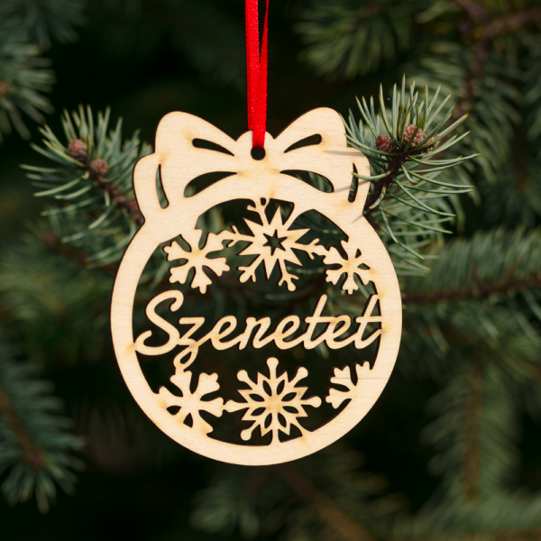 Fa karácsonyfadísz - 5db