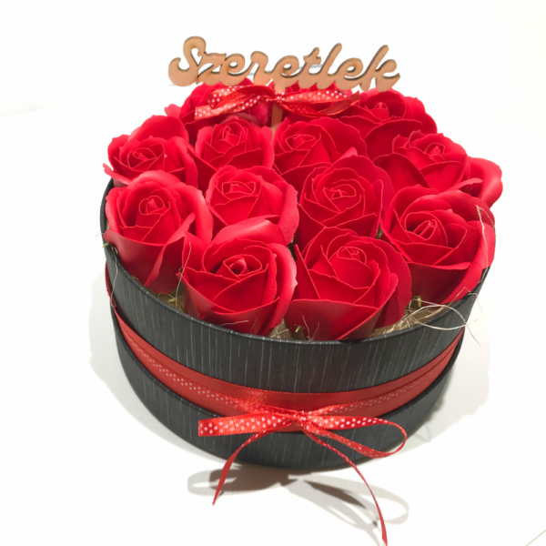 Szappanrózsa box, fekete rózsadoboz - Image 2