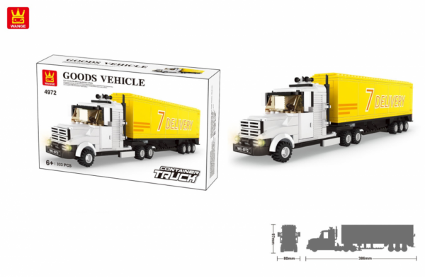 WANGE® 4972 | lego-kompatibilis építőjáték | 333 db építőkocka | Csőrös kamion - Image 2