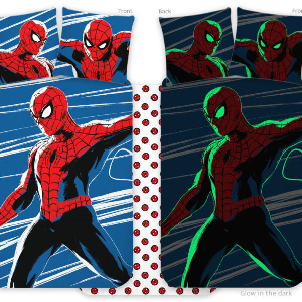 Pókember Agility sötétben világító gyerek, ovis ágyneműhuzat 100x135cm, 40x60cm