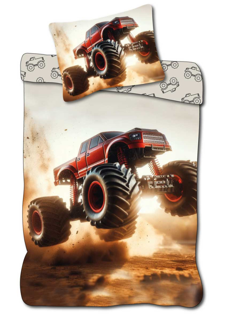 Monster Truck Rally ágyneműhuzat 140×200cm, 70×90 cm