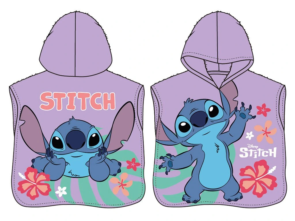 Disney Lilo és Stitch, A csillagkutya Alien Paradise strand törölköző poncsó 50x115 cm
