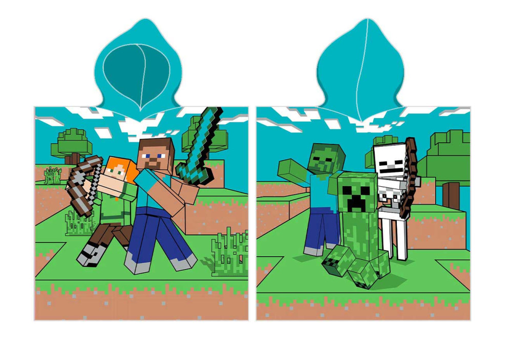 Minecraft Diamond Defender strand törölköző poncsó 50x115 cm