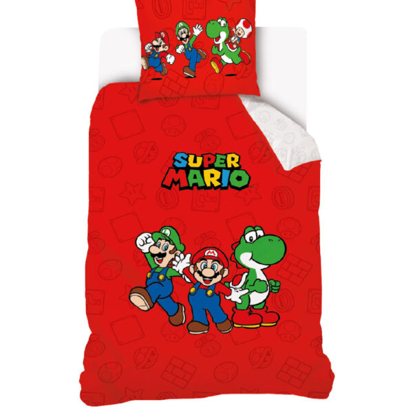 Super Mario Red ágyneműhuzat 140×200cm, 70×90 cm