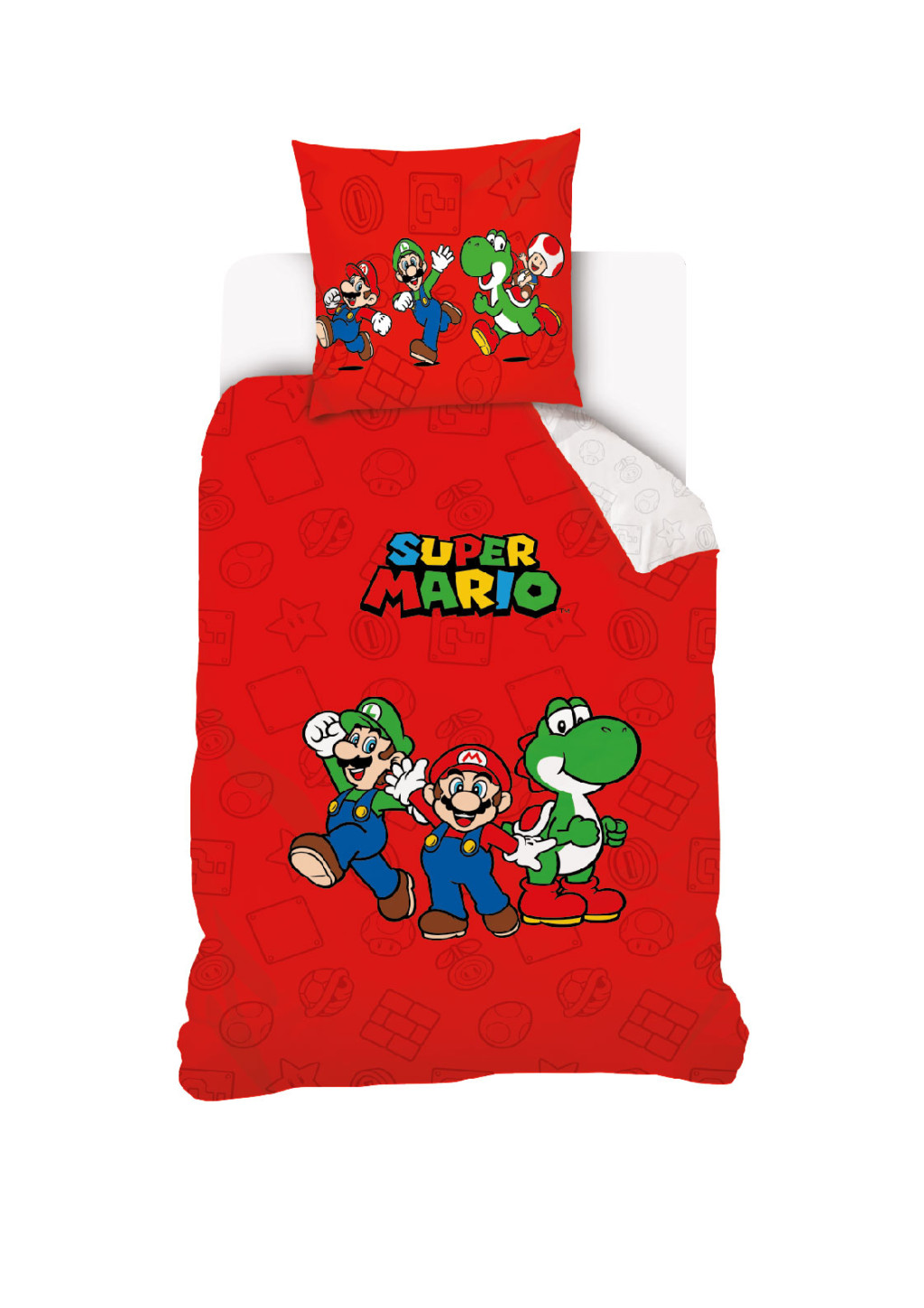 Super Mario Red ágyneműhuzat 140×200cm, 70×90 cm