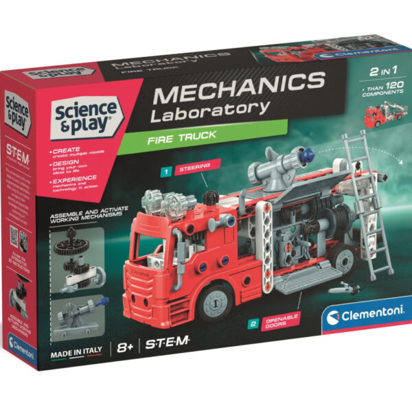 Tűzoltóautó Mechanics 2 az 1-ben építőjáték Clementoni