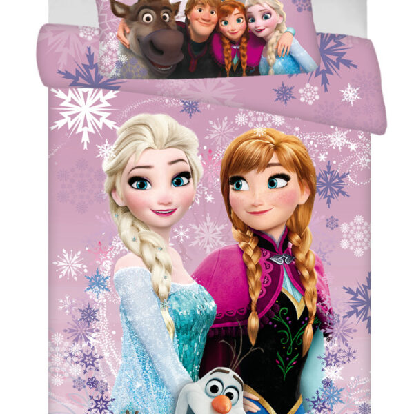 Disney Jégvarázs Pink-Purple gyerek, ovis ágyneműhuzat 100×135 cm, 40×60 cm