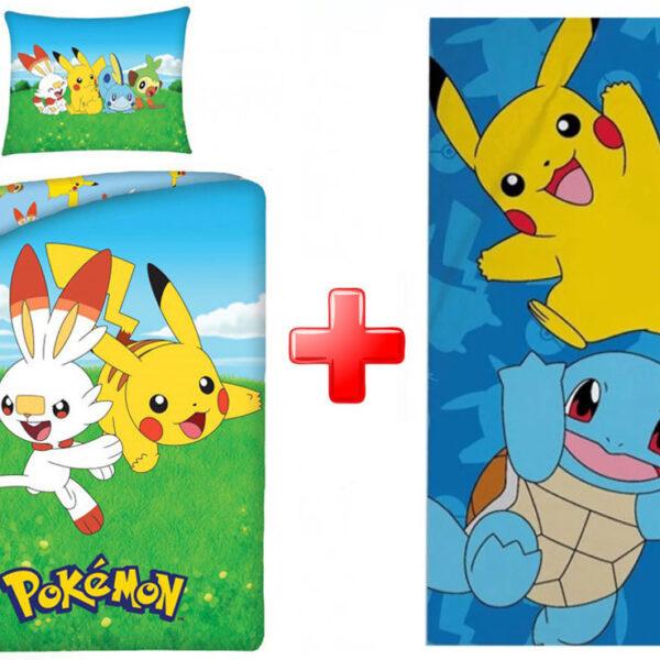 Pokémon Field ágyneműhuzat és törölköző szett